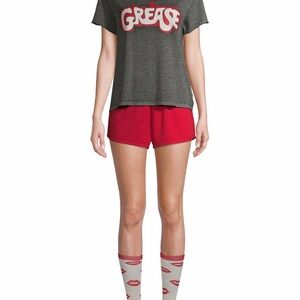 Grease movie Gray and Red Women's Pajama Set large new